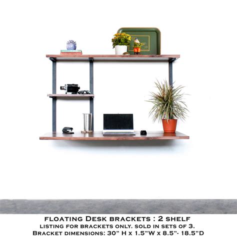 metal brackets for desk|Steel Floating Desk Brackets – Vault Furniture.